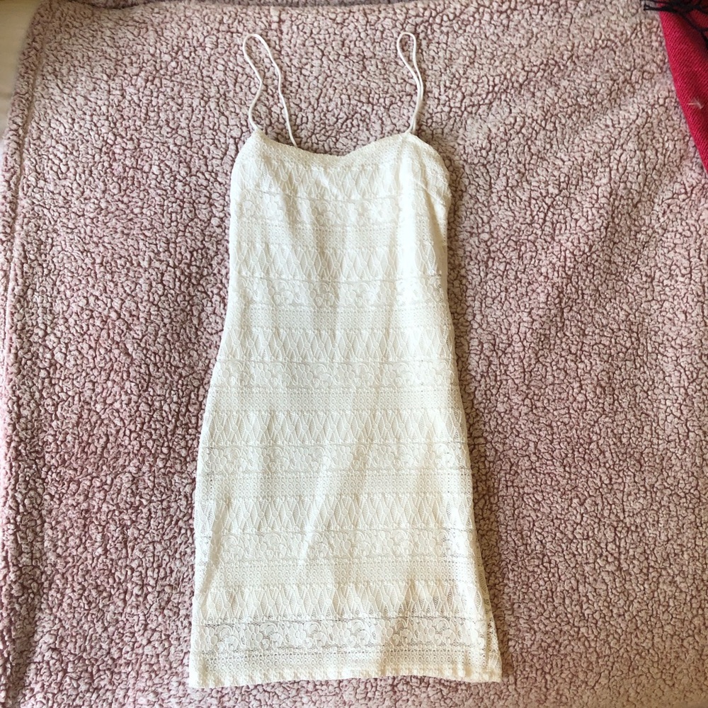 White Lace Bodycon Mini Dress